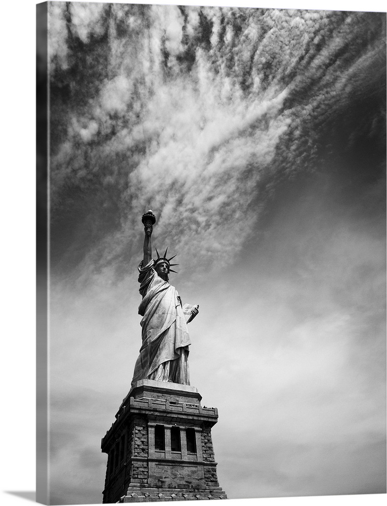NYC Miss Liberty, black and white photographystatue of liberty