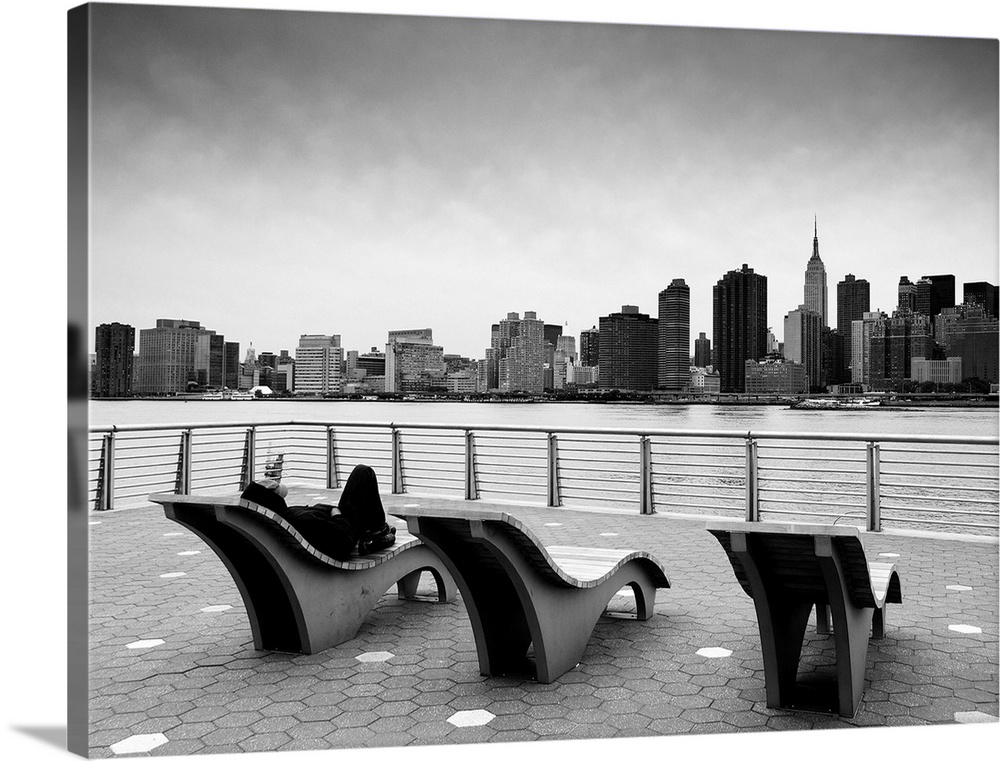 NYC Relax, black and white photography