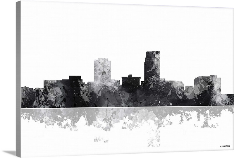 Omaha Nebraska Skyline BW I | Great Big Canvas