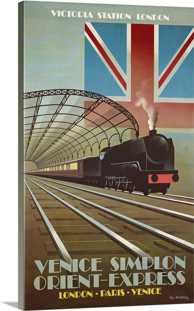 Vintage poster advertisement for Orient Express.