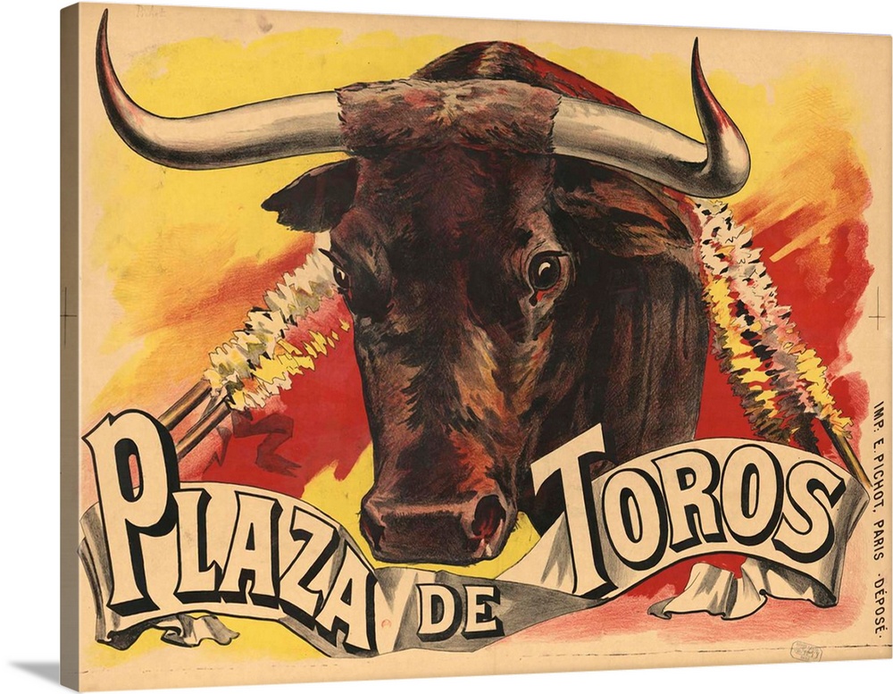 Vintage advertisement for bull fighting.
