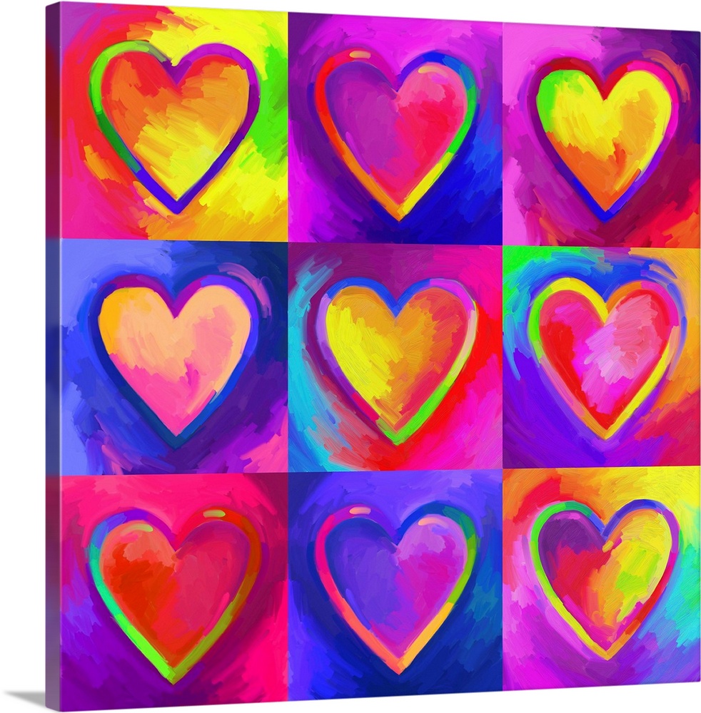 Pop Art Heart 2 Wall Art, Canvas Prints, Framed Prints, Wall Peels