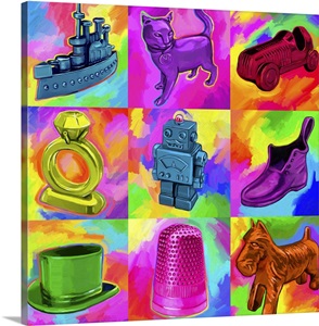 Pop Art Monopoly Pieces image thumbnail