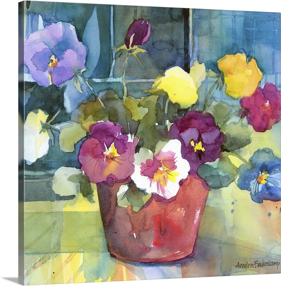 Potted Pansies Wall Art, Canvas Prints, Framed Prints, Wall Peels