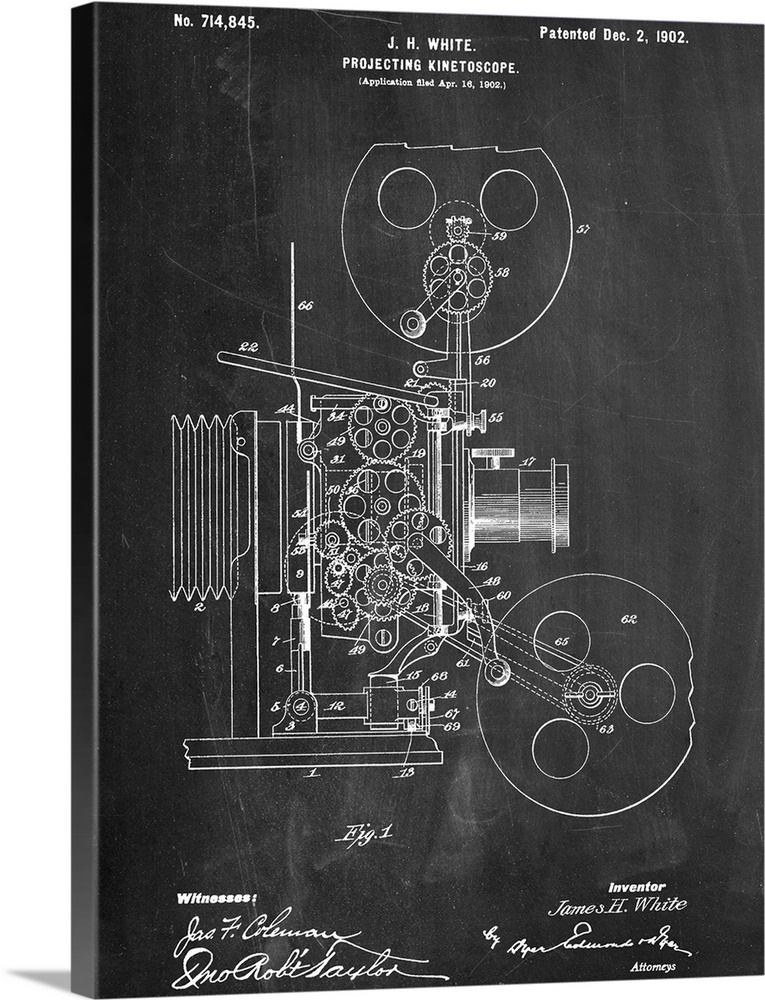 Black and white diagram showing the parts of a projector.