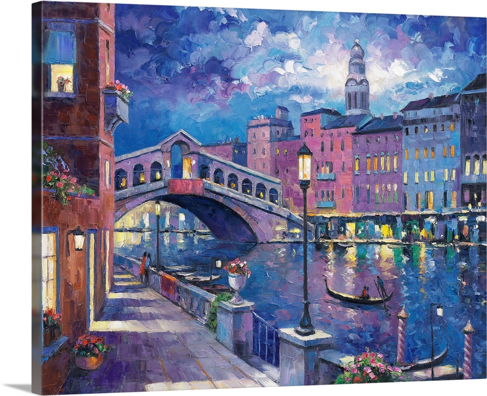 scene in Venice Bridge canal