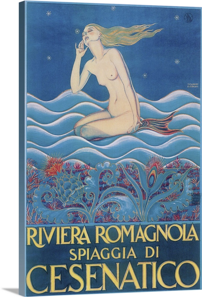 Vintage poster advertisement for Riviera Romagnola.
