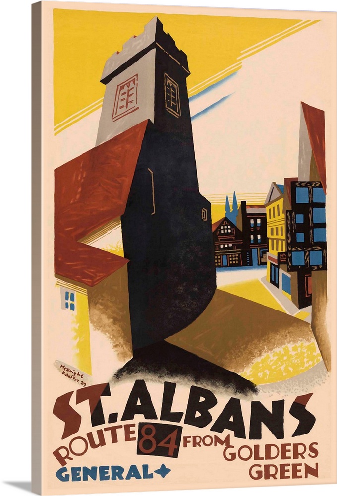Vintage poster advertisement for Saint Albans London.