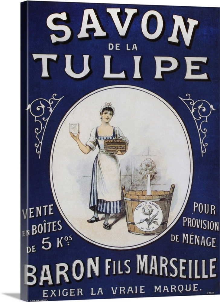 Vintage poster advertisement for Savon Tulipe.