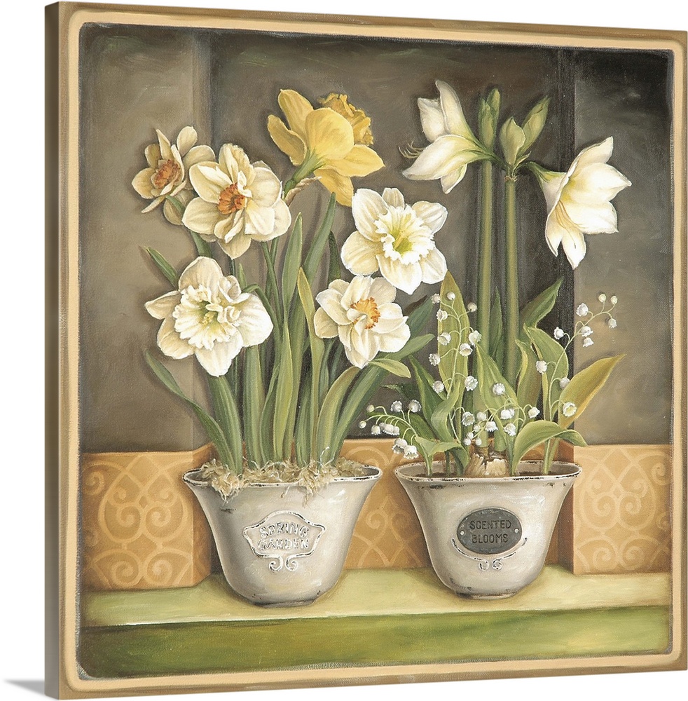 2 bowls with daffodils and lilies