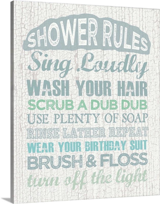 Shower Rules Wall Art, Canvas Prints, Framed Prints, Wall Peels Great