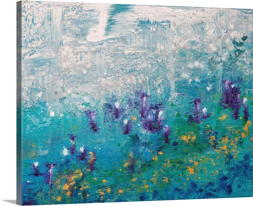 Contemporary abstract resembling flowers in a field.