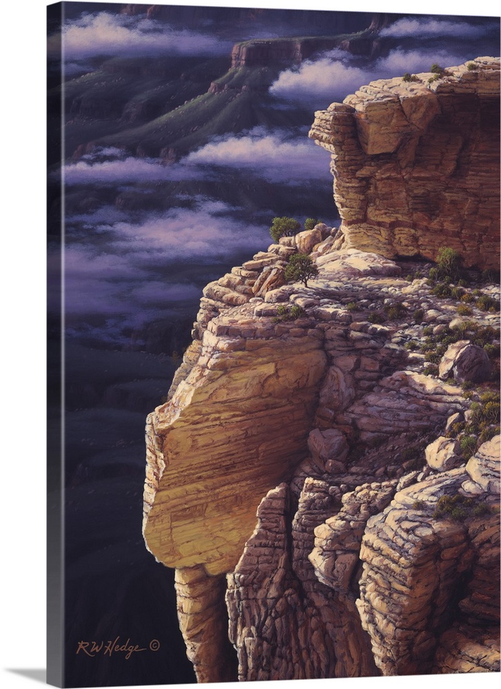 A treacherous rocky ledge in the Grand canyon.