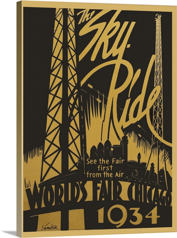 Vintage poster advertisement for Sky Ride.