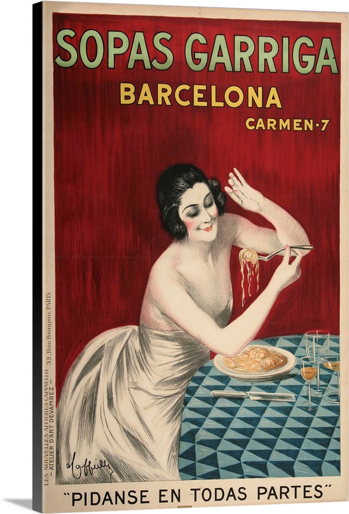 Vintage poster advertisement for Sopas Garriga.