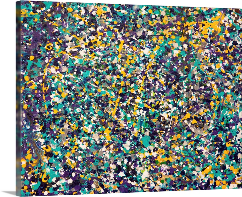 Contemporary abstract painting made of paint splatters.