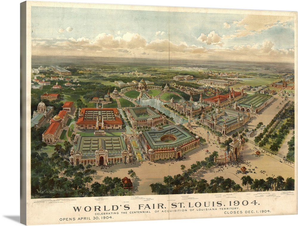 vintage Map of the St Louis Worlds Fair