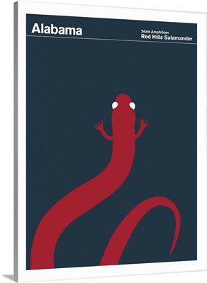 State Posters - Alabama State Amphibian: Red Hills Salamander