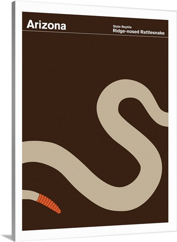 State Posters - Arizona State Reptile: ridge-nosed Rattlesnake Wall Art