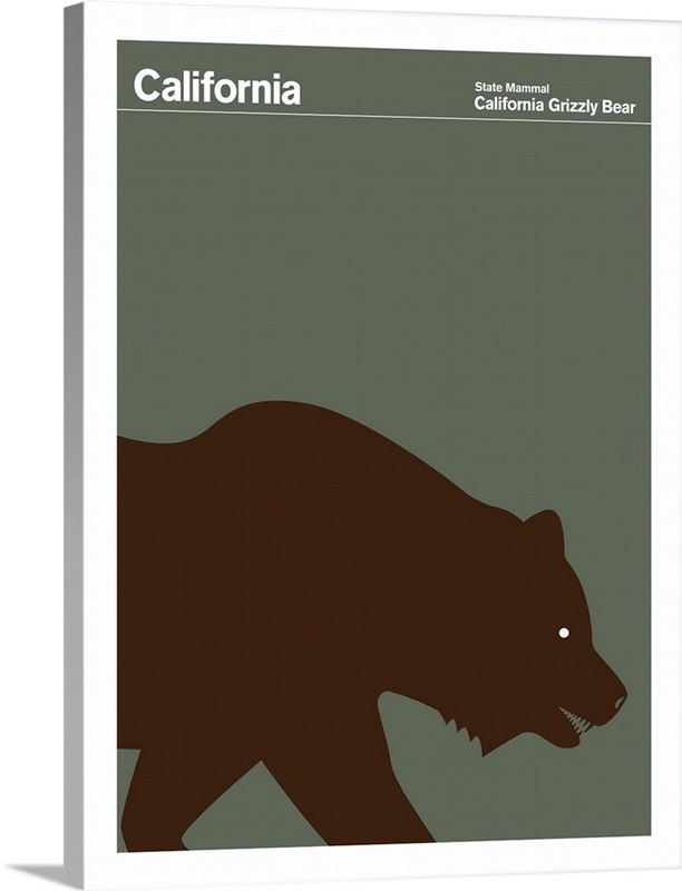 State Posters - California State Mammal: California Grizzly Bear Wall