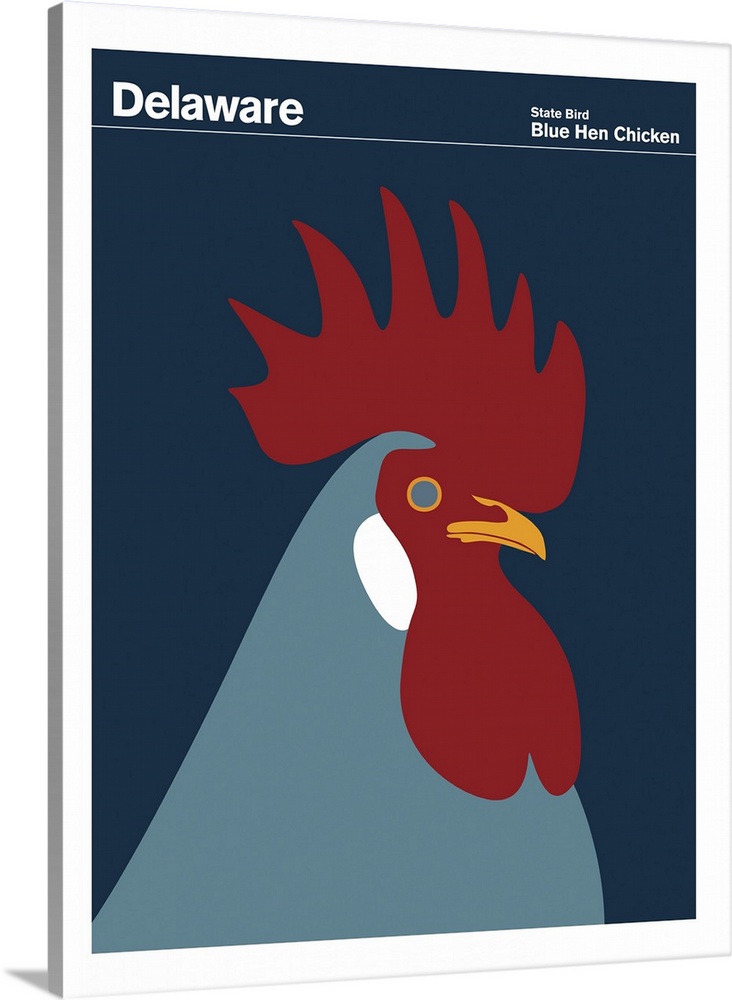 State Posters - Delaware State Bird: Blue Hen Chicken