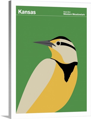 State Posters - Kansas State Bird: Western Meadowlark