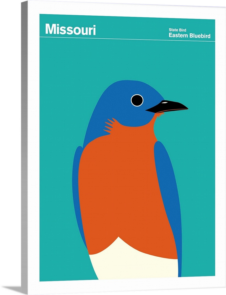State Posters - Missouri State Bird: Eastern Bluebird