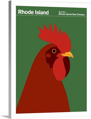 State Posters - Rhode Island State Bird: Rhode Island Red Chicken