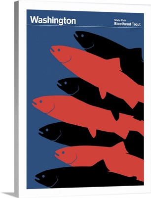 State Posters - Washington State Fish: Steelhead Trout