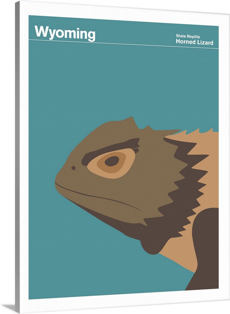 State Posters - Wyoming State Reptile: Horned Lizard
