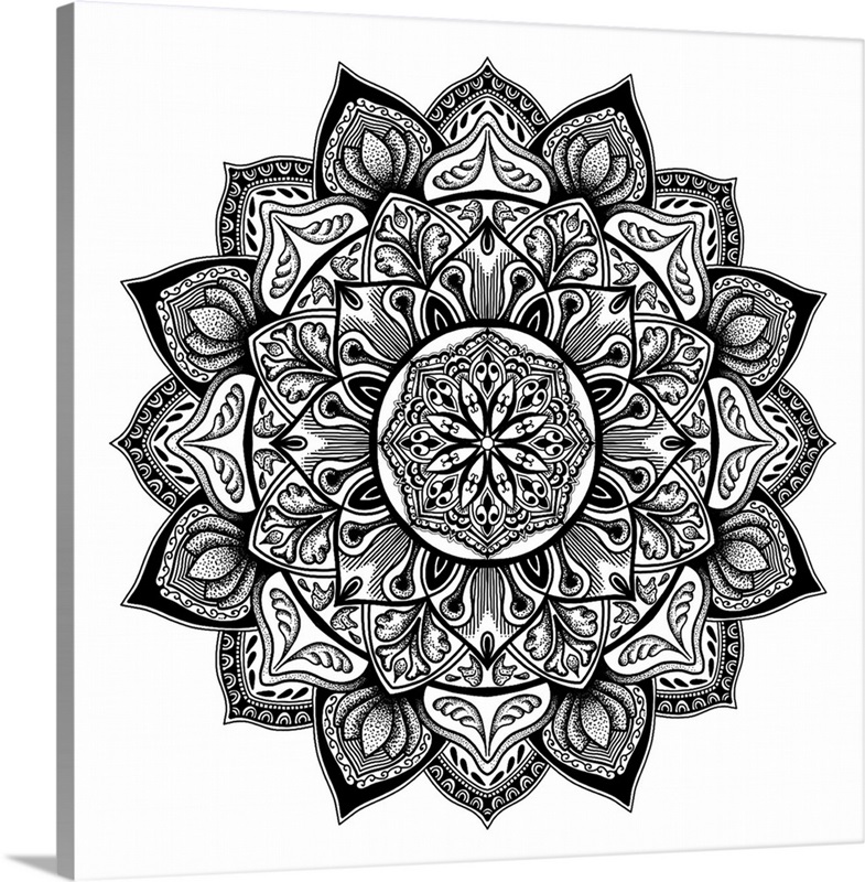 Abstract design of triangles with mandalas Art Print by Trisha x