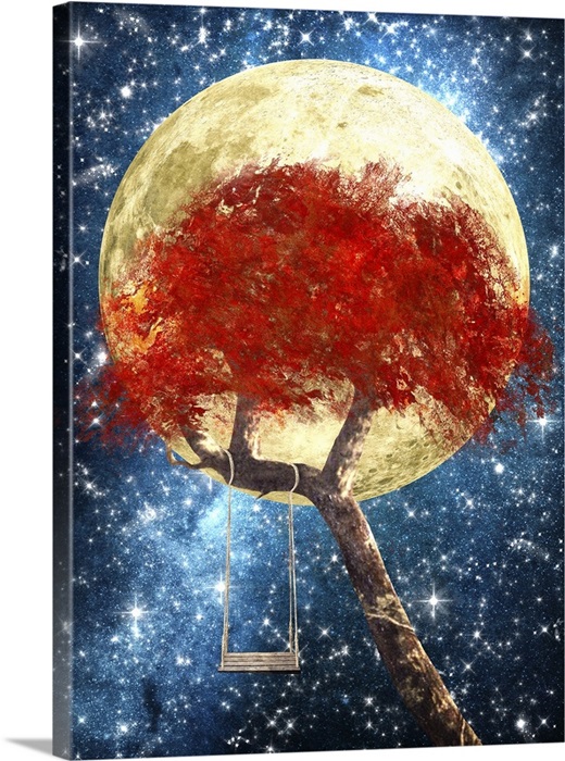 Swing Under A Golden Moonlight Wall Art Canvas Prints Framed Prints Wall Peels Great Big Canvas