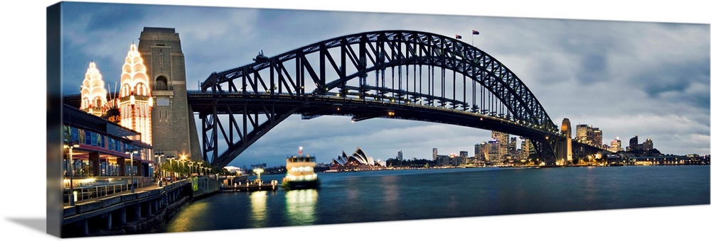 A photograph of the Sydney harbor bridge in Australia.