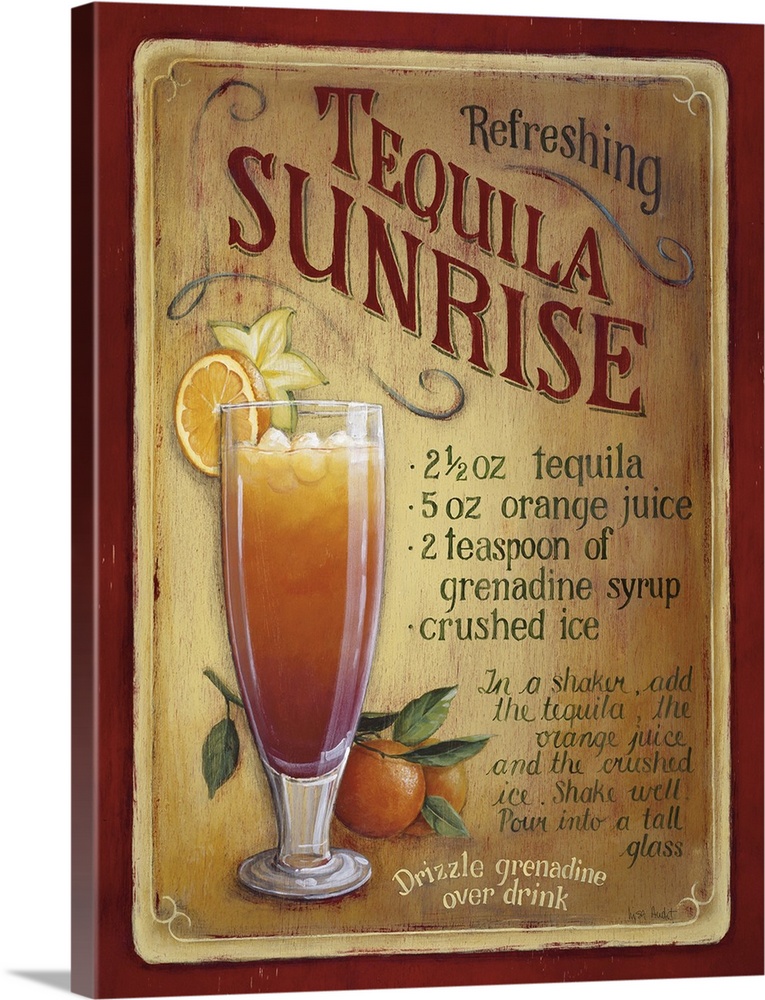 recipe to make a tequila sunrisesummer drink