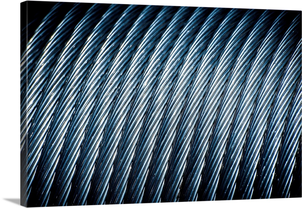 Close-up photograph of coiled up metal wire.