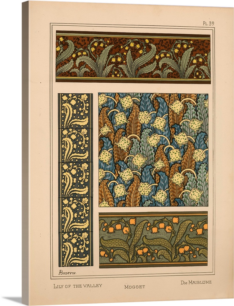 La Plante et ses applications ornementales, Eugene Grasset, Plate 39 - Lily of the Valley