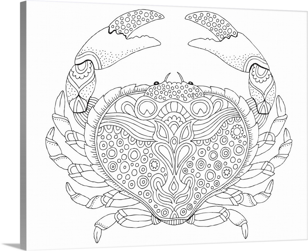 Contemporary lined art of a uniquely designed crab.