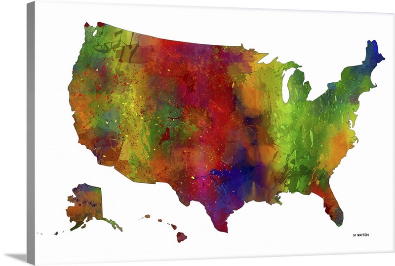 USA Map Color I | Great Big Canvas