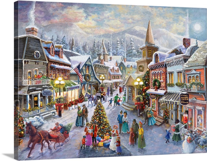 Victorian Christmas Village Great Big Canvas