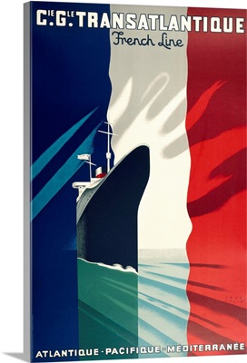 Vintage Advertising Poster - Atlantique- Pacifique French Line