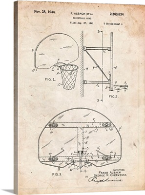 Vintage Parchment Albach Basketball Goal Patent Poster