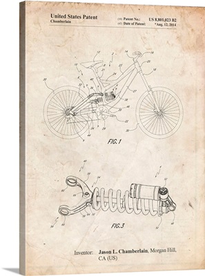 Vintage Parchment Bicycle Shock Art