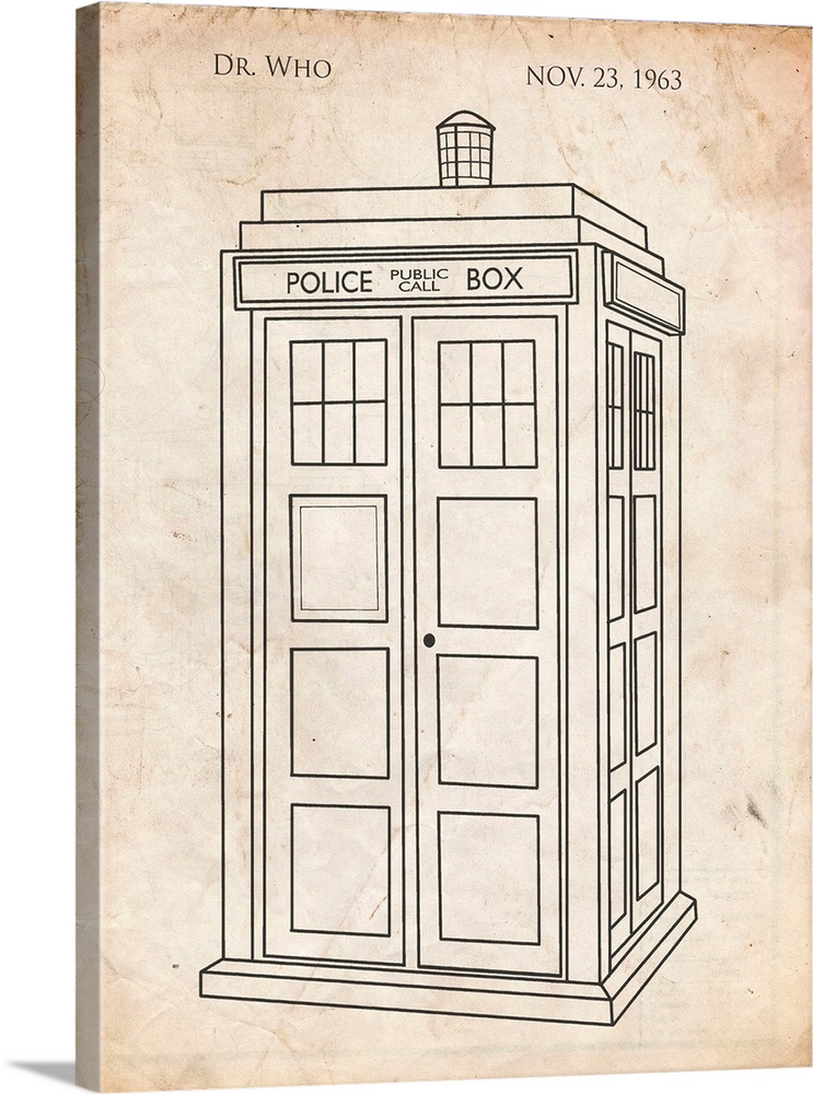 Vintage Parchment Doctor Who Tardis Poster