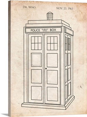 Vintage Parchment Doctor Who Tardis Poster