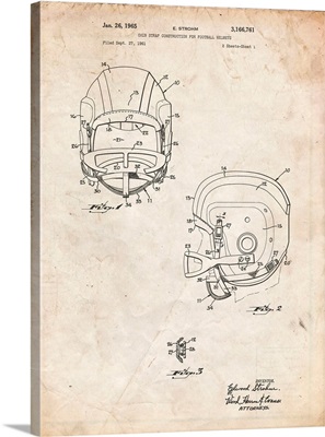 Vintage Parchment Face Mask Football Helmet 1965 Patent