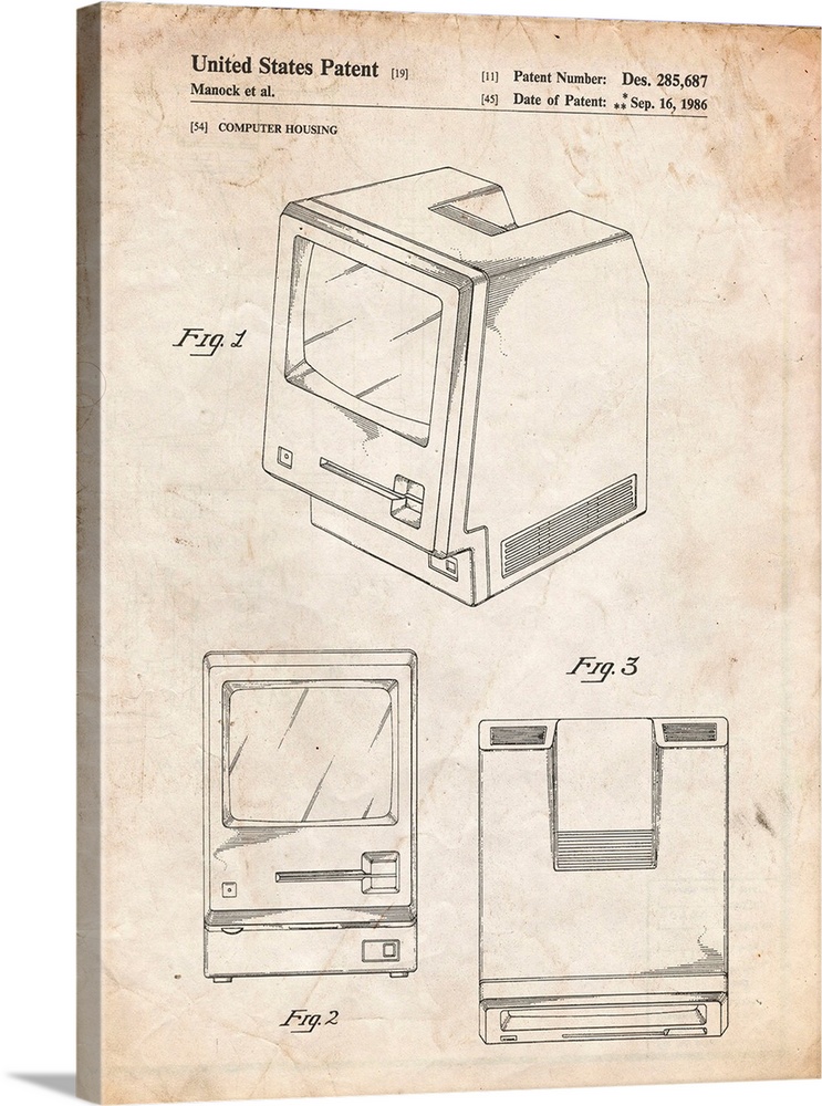 Vintage Parchment First Macintosh Computer Poster