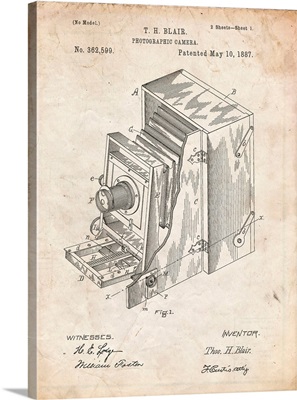 Vintage Parchment Lucidograph Camera Patent Poster