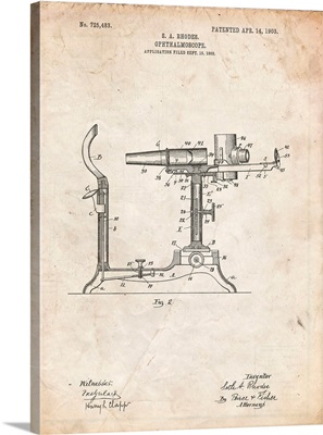 Vintage Parchment Ophthalmoscope Patent