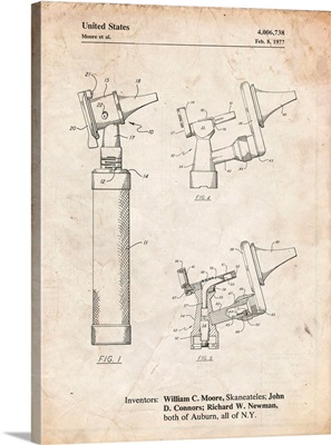 Vintage Parchment Otoscope Patent Print