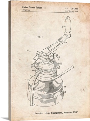 Vintage Parchment Sailboat Winch Patent Poster
